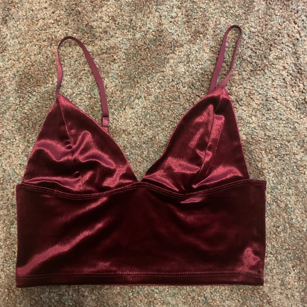 Garage Red Velvet crop top